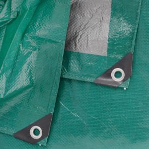 Тент 10 x20м (Тарпаулин120г/кв.м.) зеленый/серебро
